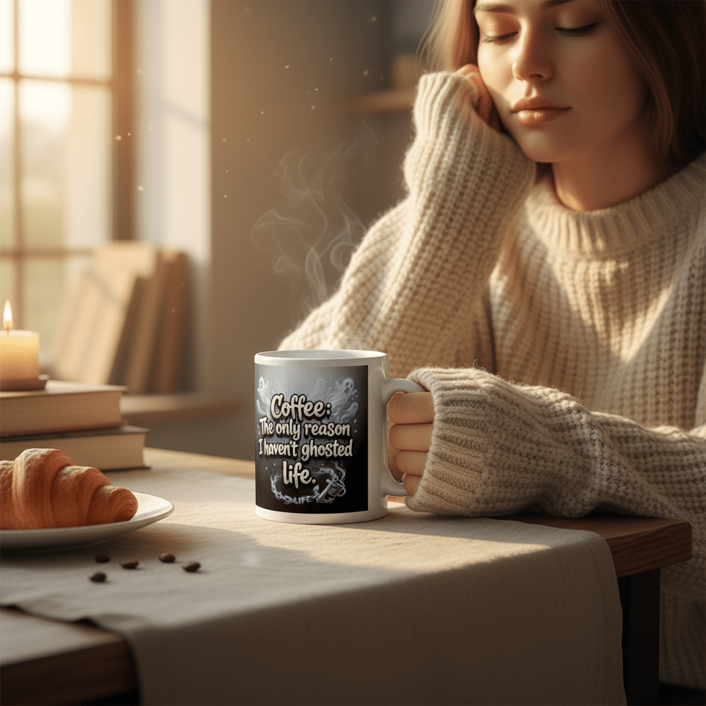 Coffee The Only Reason I Haven't Ghosted Life - Lifestyle Mockup