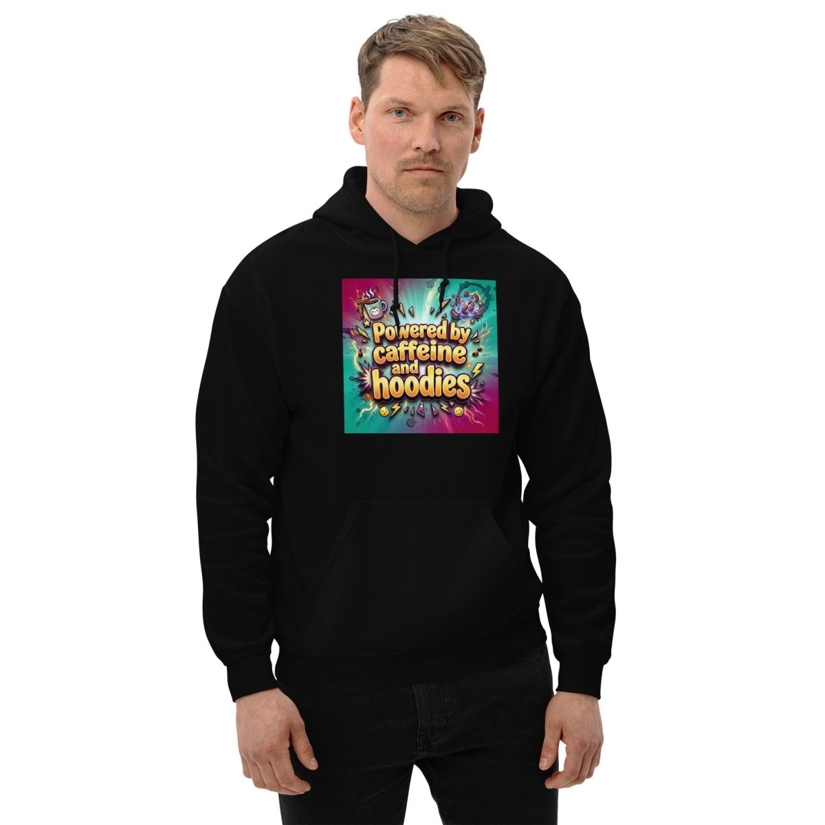 Funny Hoodie - Powered By Caffeine And Hoodies.