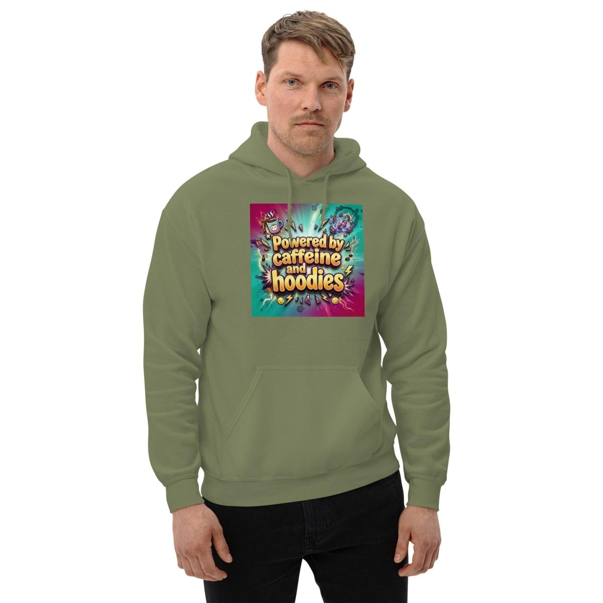 Funny Hoodie - Powered By Caffeine And Hoodies.